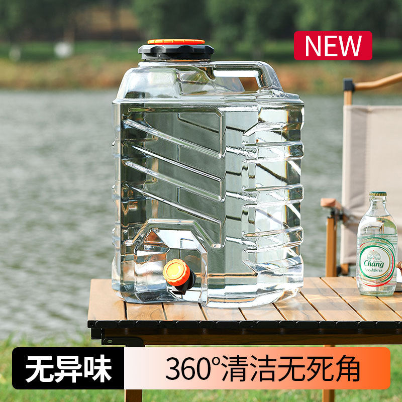 Portable Camping Water Container with Faucet, 15L, Food-Grade PC