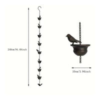 Metal Rain Chain Anti-Rust Finish Bird Rain Chain Easy to Hang for Courtyard
