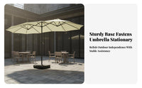 Triplecover Sun-Protective Protection Large Vented Awning Rain and Sun Resistant Patio Umbrella for Homeowners, Families, Courtyard, Backyard