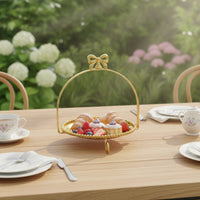 Dessert Stand with Tray Metal Cake Display Stand Decorative for Party Hosts, Weddings, Cafes