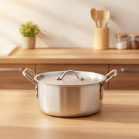 5 Pieces Aluminum Pot with Lid Lightweight Saucepot Heavy-Duty Kookpot for Home Cooks