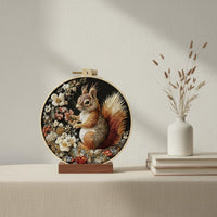 DIY Squirrel Embroidery Kit European Design Squirrel Set High-Quality Thread Printed Material Kit for Crafters, Home Decor