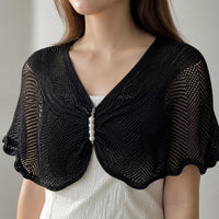 Knitted Ice Silk Shawl with Neck Protection for Air-Conditioned Rooms, Fashionable Sun Protection Cape