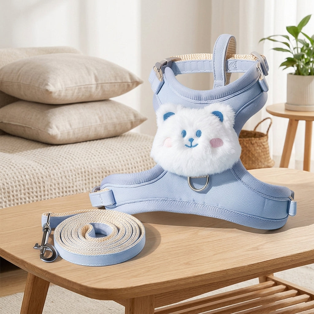 Cat Vest Harness and Leash Set, Durable Polyester Walking Vest with Adjustable Strap, No Pull Walking Harness for Cats for Safe Outdoor Exploration