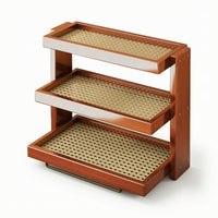 Three-Tier Storage Shelf Tiered Countertop Rack with Trays Sturdy Furniture for Tea Room