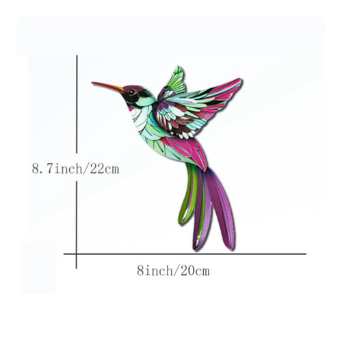 4 Pieces Metal Hummingbird Wall Decor Waterproof Metal Bird Hanging Ornament