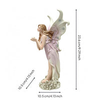 Winged Fairy Figurine Finish Standing Fairy Statue Moth-Like Appendages