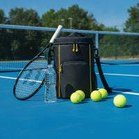 Structured Tennis Ball Bag with Shoulder Strap Handsunrestricted Cylindrical Sports Bag with Pockets Lightweight Versatile for Coaches