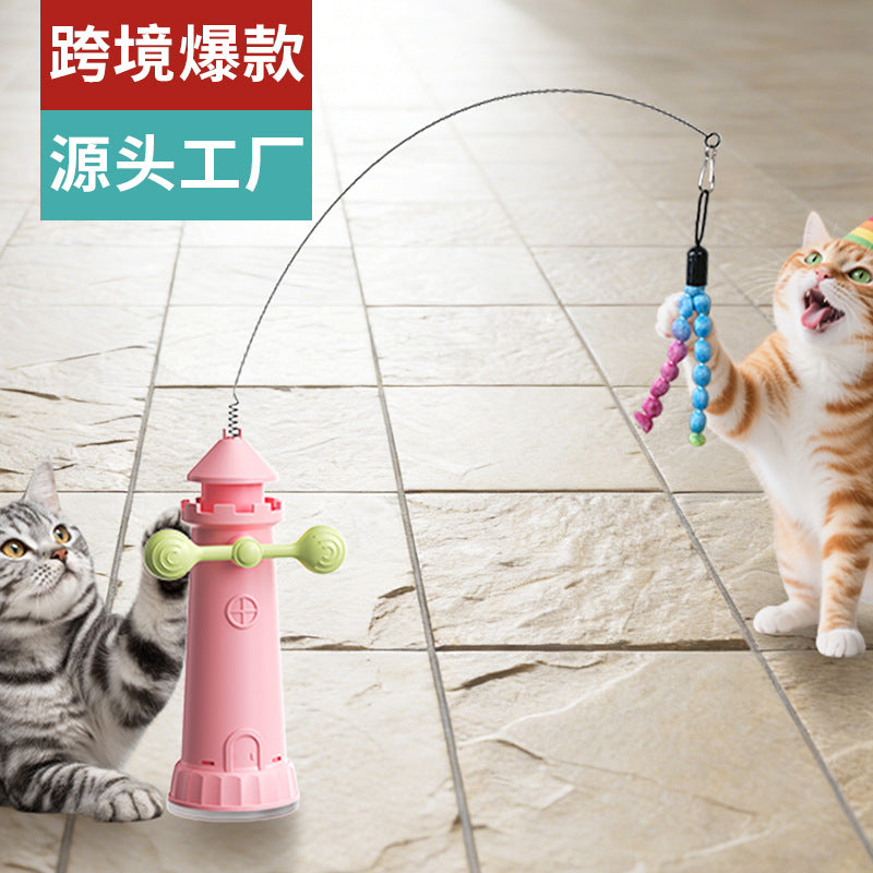 Interactive Cat Toy with Rotating Windmill