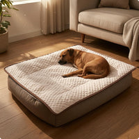 Weighted Dog Blanket Soft Calming Dog Blanket Brown Trim