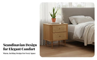 Nordic Design Woven Drawer Nightstand Rattanaesthetic Weave Bedside Table space-saving Size Bedroom Furniture Spacious surface for Apartment Dwellers, Homeowners, Renters, Living Room, Hallway, Entryway, Home Office