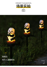 Solar Panda Resin Garden Light