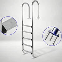 Stainless Steel Pool Ladder in-Ground 5-Step Pool Ladder Heavy Duty for Hotel Managers, in-Ground Pools