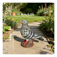 2 Pieces Pigeon Statue Outdoor Decoration Pigeon Figurine Realistic Look