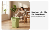 Wide-Opening Trash Can with Handles | Large Capacity Design, Space-Saving Tapered Shape, Rectangular Trash Can, for Kitchen