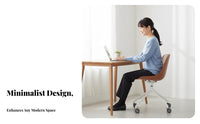 Minimalist aesthetic Armless Rolling Chair Modern Design Armless Shell Chair With Casters rotate Seat Ergonomic Backrest for Home Workers, Students, Adults, Study Room, Bedroom, Small Spaces