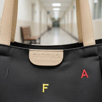 Embroidered Letter Tote Large Capacity Canvas Tote Bag Long-Lasting