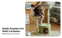 Sturdy Construction Cat Climbing Frame Stable Base Multi-Level Cat Tree Spacious Design for Adult Cats, Kittens, Indoors, Living Room, Home
