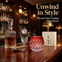 Kiriko-style Crystal Whiskey Glass, Light Luxury Retro