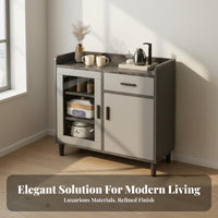 Dining Room Storage Cabinet with Drawers Multifunctional Buffet Cabinet Sturdy Construction Sideboard Adjustable Shelves Removable Divider Suitable for Homeowners Entryway