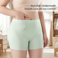 Women Boyshorts Underwear with Ice Silk Cooling Material for Summer, Anti Chafing Shorts for Under Skirts and Dresses, High Waist Seamless