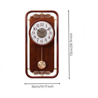 Wooden Pendulum Wall Clock Solid Wood Timepiece