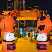 Exterior Halloween Inflatable Outdoor Inflable De Halloween Inflate Inflable De Calabaza Y Fantasma Espeluznante for Yard, Garden, Porch