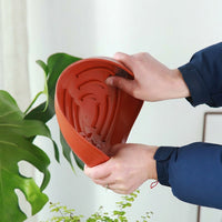Plant Saucers and Round Tray Set, Drip Tray with Drainage Grooves, Plant Trays for Indoor Plant Saucer and Outdoor Plants Floor