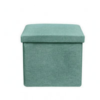 Foldable Storage Ottoman Padded Top Upholstered Storage Ottoman Space Saving