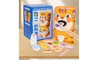 Chopstick Training Playful Hues Recognition Wooden Feeding Toy Materials Tiger Feeding Game for Young Children, Preschool