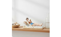 Girl Drinking Figurine Cute Coastal Girl Figurine Coastal Design for Bookshelf