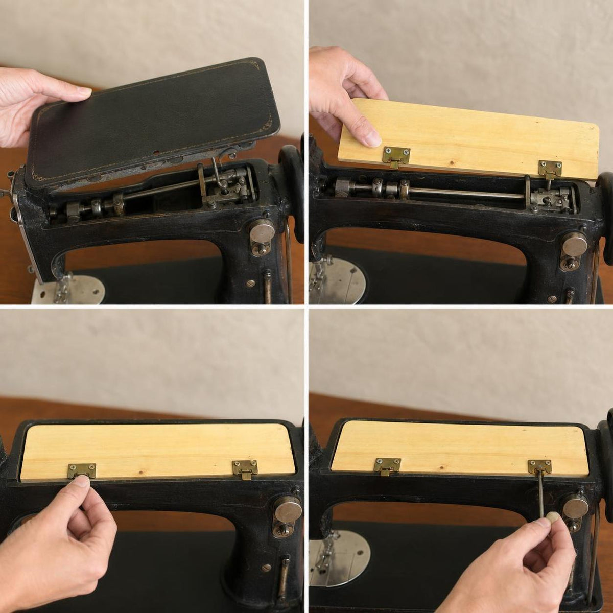 Vintage Sewing Machine Extension Table and Accessories