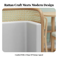 Woven Rear Dining Chair and Table Set Hong Asian Design Square Table and 4 Chairs Modern Design Curved Rear Rest