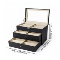 Eyeglass Storage Box Transparent Top Eyewear Organizer with Drawer for Showroom