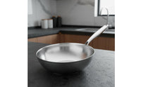 No Coating Stainless Steel Wok All Stovetops Compatible Flat Bottom Wok Even Heat Distribution Uncoated Stir-Fry Pan Warp-Proof Base for Beginners