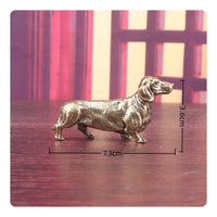 Dachshund Figurine Sculpted Brass Dachshund Shiny for Bookshelf, Collectors