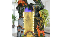 1 Piece Chinese Rockery Water Feature Indoor Fountain Mist Water Wheel Sculpture LED Lighting Tranquil Fog-generating Pump Suitable for Balcony Meditation Room Living Room Home Decoration