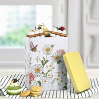 Round Tin Cookie Jar with Lid, Metal Storage Container for Baking and Candy
