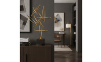 Geometric Star Sculpture Gold Sculpture with Marble Base Abstract Decorative Piece for Office