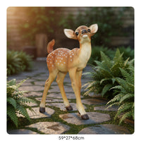7 Pieces Decorative Deer Statue Hand Painted Realistic Deer Statue Weather-Resistant for Outdoor