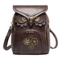Owl Shoulder Bag with Adjustable Strap Compact Owl Handbag Pu Leather for Teens
