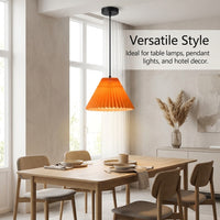 Textile Lampshade with 39 Pleated Design for Table Lamps and Ceiling Lights, Removable Shade for Bedside Easy Install Cloth Material