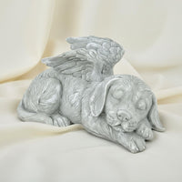 Sleeping Cat Angel Statue Weather-Resistant House Decoration for Garden, Desktop
