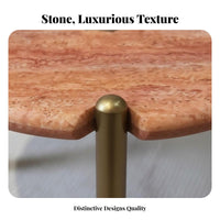 Round Coffee Table with Cut-carved Pedestal Italian Inspired Living Room Furniture Luxury Feel Minimalist Design for Lounge Area