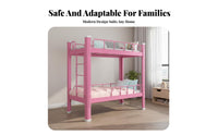 1 Metal Bunk Bed with Full Length Guardrails Steel Frame Durable Construction Space-saving Design Suitable for Children Dorm Room Apartment Students Daycare