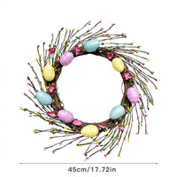 Easter Egg Wreath Festive Design Easter Wreath Easy to Hang Colorful Egg Hanging Decoration for Homeowners, Party Hosts, Entryway, Courtyard, Outdoor