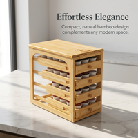Bamboo Coffee Pod Drawer Organizer, Coffee Pod Holder for Kitchen Counter, Bamboo Drawer Organizer Coffee, Minimalist Coffee Pod Holder Drawer