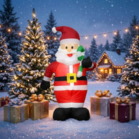 Standing Inflatable Santa Figure Multicolor Inflatable Santa Festive Decoration Warm for Yard, Storefront, Party
