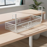 Under Desk Cable Tray Space Saving Router Holder Rack Large Capacity No Drill Wire Management Tray for Office