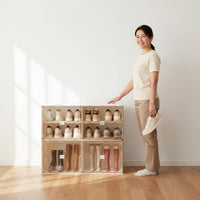 Installation-Effortless Foldable Shoe Rack with Clear Doors No Assembly Required Stackable Shoe Box Modular Design Collapsible Storage Rack Easy to Clean for Sneaker Collectors, Sneakerheads, Closet, Entryway, Dorm Room